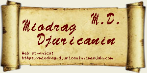 Miodrag Đuričanin vizit kartica